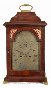 Woodcock, London. A mahogany-cased bell top bracket clock with anchor escapement. 2211.