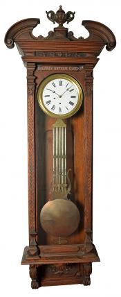 Waterbury Wall Regulator  Number 15. 221131. Delaney Antique Clocks.