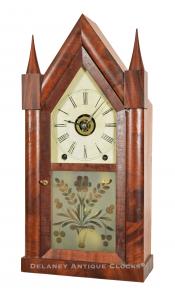 Brewster & Ingrahams 8-day Steeple Clock. Time, Strike, and Alarm. 222129.