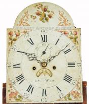 David Wood of Newburyport, Massachusetts. Grandfather clock dial. II-163. Delaney Antique Clocks.