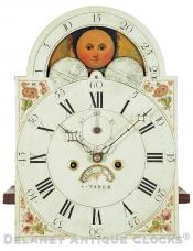 Stephen Taber of New Bedford, MA. Grandfather clock dial. RR-36. Delaney Antique Clocks.