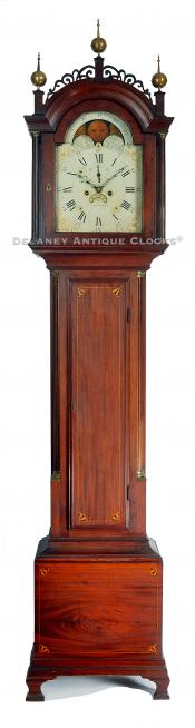 Stephen Taber of New Bedford, Massachusetts. Tall case clock. RR-36. Delaney Antique Clocks.