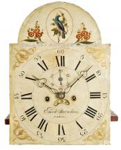 Enoch Burnham of Paris, Maine. Tall clock dial. UU-55. Delaney Antique Clocks.