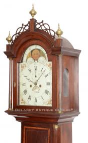 Stephen Taber of New Bedford, Massachusetts. An Inlaid mahogany case grandfather clock. VV-130.