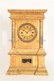 The Atkins Clock Manufacturing Company of Bristol, Connecticut. This very rare 30-day shelf model is called the Gilt Parlor. XX-14. 