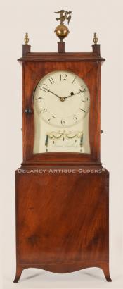 James Snelling of Providence, Rhode Island. A Federal mahogany shelf clock. XXSL-31. Delaney Antique Clocks.