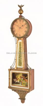 Curtis & Dunning gilt framed Banjo Clock. Burlington, VT. 217068. Delaney Antique Clocks.