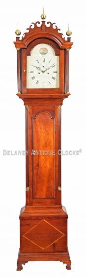 Nathan Hale Windsor, Vermont. An inlaid cherry case tall clock. 220107.