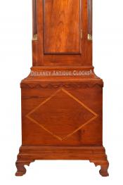 Nathan Hale Windsor, Vermont. An inlaid cherry case tall clock base. 220107. Delaney Antique Clocks.