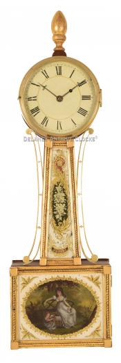 Lemuel Curtis Wall Timepiece or Banjo Clock. Concord, Massachusetts. 221208. Delaney Antique Clocks.