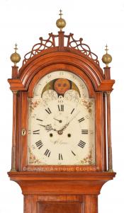 William Crane, Canton, Massachusetts. A mahogany case grandfather clock. 222030.