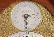 Joseph Pope clock dial. AAA-20. Delaney Antique Clocks. Functional orrery or planetarium tracking six planets in relation to the sun, the zodiac, and the moon's phases. 