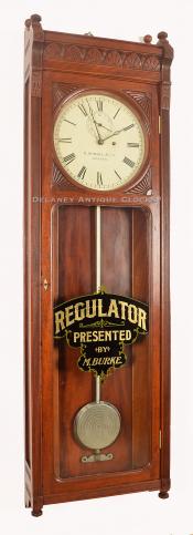 E. Howard Clock Co. Model No. 72-12 Regulator. Dated: 11 – 1886. VV-120. Delaney Antique Clocks.