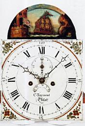 Charles Townsend of Philadelphia, PA. Rocking ship automated clock dial. 216050. Delaney Antique Clocks.