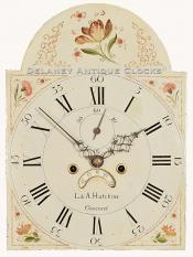 Levi & Abel Hutchins of Concord, New Hampshire. Tall clock dial. 220103. Delaney Antique Clocks.