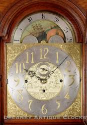 Oak case hall clock featuring a J. J. Elliott made London movement. 222042. Delaney Antique Clocks.