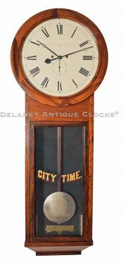 Atkins Clock Company, Bristol, Connecticut. This is the 30-day Extra Wall Regulator. 222141. Delaney Antique Clocks.