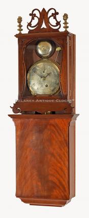 Ted E. Burleigh Jr's reproduction of Aaron Willard's wall Primitive Timepiece. BBB-17. Delaney Antique Clocks.