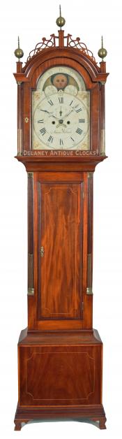 Aaron Willard of Boston, MA. This is an inlaid mahogany case tall clock. QQ-16.