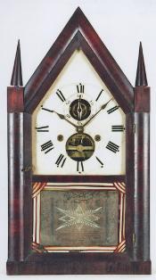 Silas B. Terry Fusee with a balance wheel escapement. Sharp Gothic or Steeple Clock. TT-160