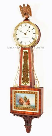 Walter Durfee of Providence, RI. Banjo Clock. 217094. Delaney Antique Clocks.