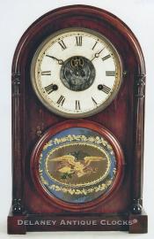 A rare N. L. Brewster case with Joseph Ives Patent "Tin Plate" movement. TT-186. Delaney Antique Clocks.