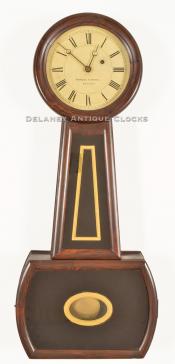 Howard & Davis Model No. 4 wall clock. Boston, MA. A. Howard die-stamp. Timepiece. XX-37. Delaney Antique Clocks.