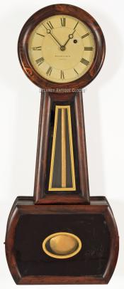 Howard & Davis Model No. 5 banjo clock. Boston, MA. ZZ-27. Delaney Antique Clocks.