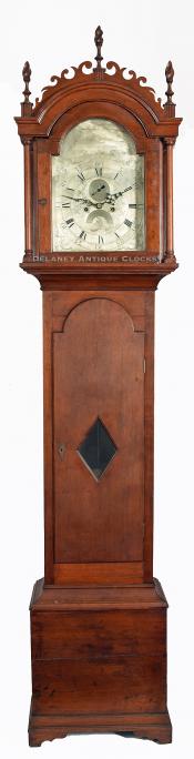 Joseph Carpenter, Norwich, Connecticut. Grandfather clock. Cabinetmaker Felix Huntington. ZZ-35.