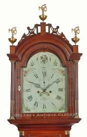 E. Willard grandfather clock. 222146. Delaney Antique Clocks.