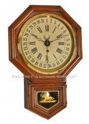 E. N. Welch, Axtel Calendar. Wall clock. 222149. Delaney Antique Clocks.