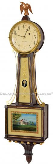 Waltham banjo clock. CCC-24. Delaney Antique Clocks.