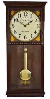 Seth Thomas Office Number 9 weight-driven wall clock. 221063. Delaney Antique Clocks.