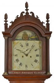 Automated rocking ship tall clock dial. 223022. Delaney Antique Clocks.