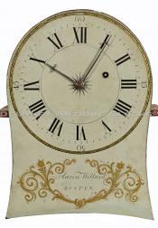 Aaron Willard Massachusetts Shelf clock kidney dial. Boston. 223025. Delaney Antique Clocks.