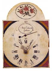 Samuel Edwards of Gorham, Maine. Tall clock dial. 2604. Delaney Antique Clocks.