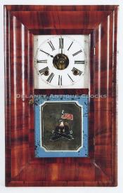 William S. Johnson of New York, New York. A patriotic miniature ogee with fusees. TT-151. Delaney Antique Clocks.