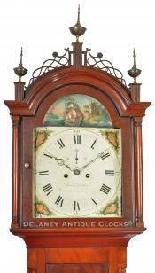 Joshua Wilder of Hingham, MA. Rocking ship dial. UU-100. Delaney Antique Clocks.