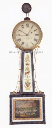 Aaron Willard Jr., of Boston, Massachusetts. An Alarm Banjo. XXSL-17. Delaney Antique Clocks.