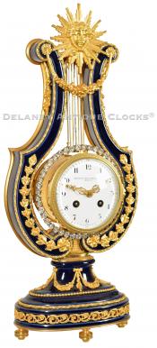 A Louis XVI Style French Lyre Clock. CCC-9. Delaney Antique Clocks.