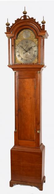 Richardson Miner of Stratford, Connecticut. A cherry case tall clock. 218002. Delaney Antique Clocks.