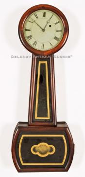 George Hatch Timepiece made in North Attleboro, Massachusetts. A Banjo clock. 218099. Delaney Antique Clocks.