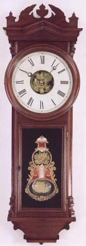 William E. Hadlock of Boston, MA. Wall clock. 28027. Delaney Antique Clocks.