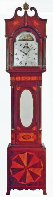 Samuel Martin. A New York City clockmaker. This is a GIANT tall case clock. SS-161.