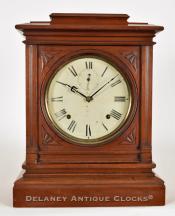 Seth Thomas "Hotel" mantel clock in walnut. 219016. Delaney Antique Clocks.