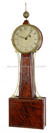 An unsigned Mass banjo clock. 221159. Delaney Antique Clocks.