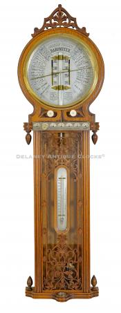 American Forecaster Barometer made by Joseph, Davis & Co. for the American market. 223048. Delaney Antique Clocks.