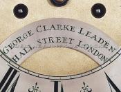 George Clarke of Leaden Hall Street London, England. Clock dial signature. 214021.