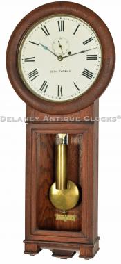 Seth Thomas Regulator No. 2 in oak. 222062. Delaney Antique Clocks.