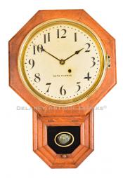 Seth Thomas School Clock. A 12 Inch Drop Octagon in oak. 222139. 